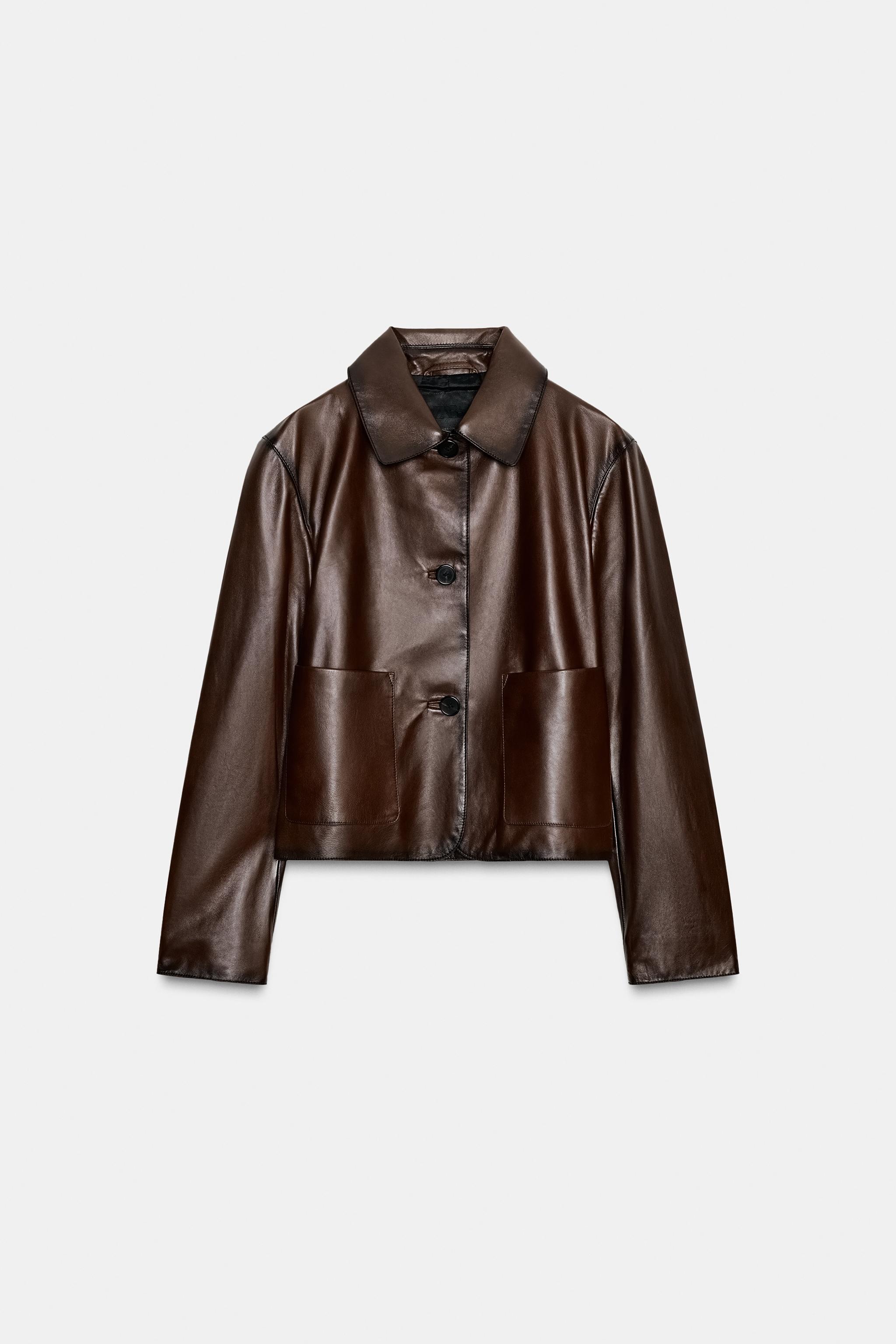 MINIMAL LEATHER JACKET ZW COLLECTION LIMITED EDITION